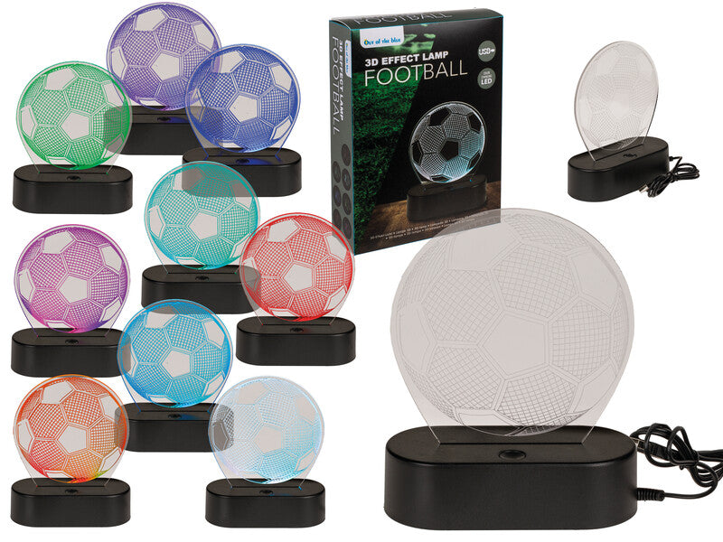 Out oft the blue Out of the Blue 3D-Lampe Fussball – USB, 13,0×17,0 cm – Mehrfarbig