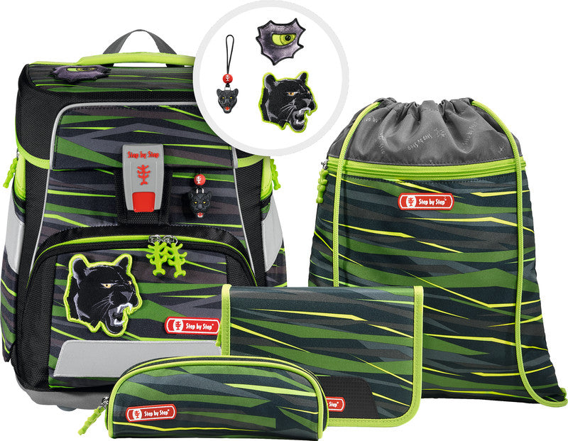 Step by Step Schulrucksack-Set Space – 5-teilig – Wild Cat Chiko – recycelter Bestandteil