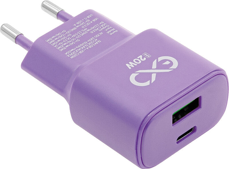 EXC Ladegerät – 20 W, USB-A + USB-C