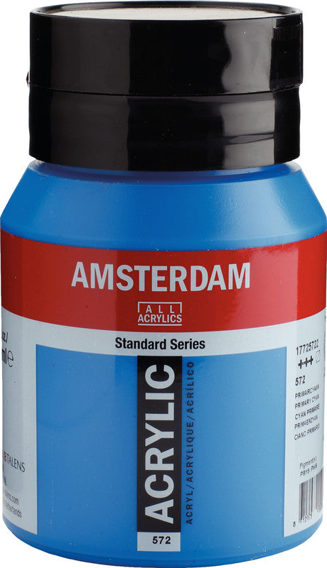 Royal Talens Amsterdam – Acrylic Standard – Acrylfarbe – Primärcyan, 500 ml