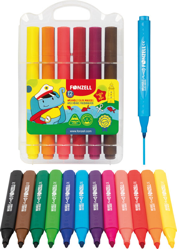 Fonzell Filzstifte, Strichbreite 4,2 mm, 12 Farben
