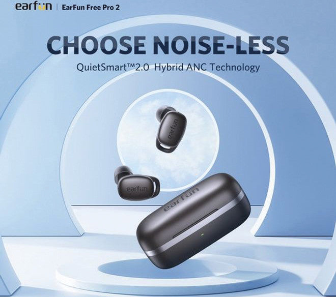 Earfun Free Pro 2 – True Wireless In-Ear Kopfhörer – Bluetooth 5.2, ANC – Schwarz – bis 24 h
