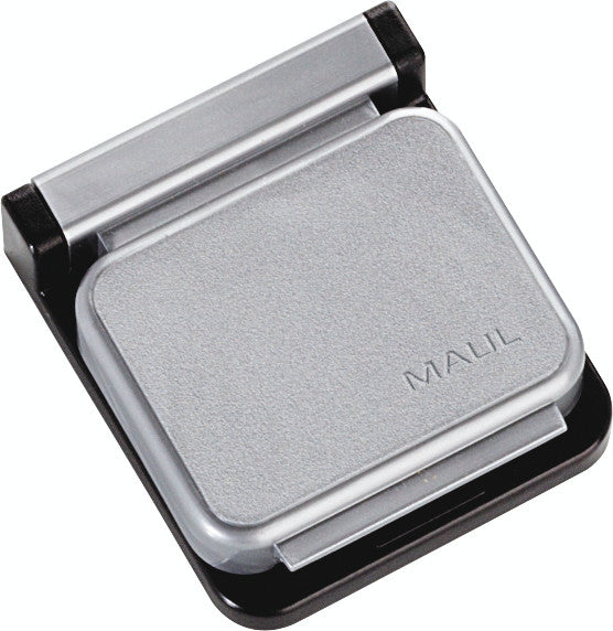 MAUL Magnetclip – 36 × 12 mm, silber, selbstklebend
