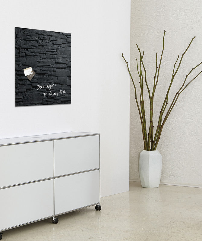 Sigel Whiteboard – 48 × 48 cm, Glas, magnetisch, Wandmontage, inkl. Montagesatz