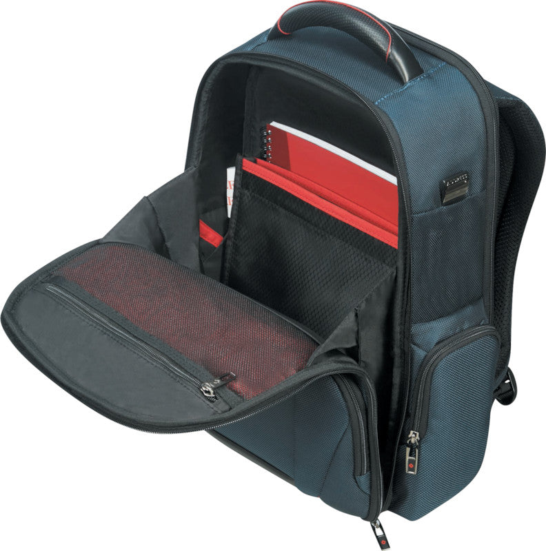 Samsonite Pro-DLX 5 3V Notebook-Rucksack – 20 l, RFID-Fach, Aufsteckfunktion, Nylon, Blau