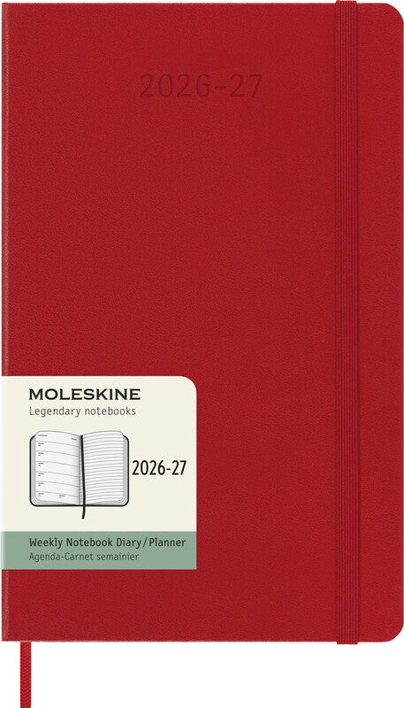 Moleskine Schüleragenda – 1 Woche/1 Seite, gebunden, 13 × 21 cm, 18 Monate Jul–Dez, 2026/2027, FSC