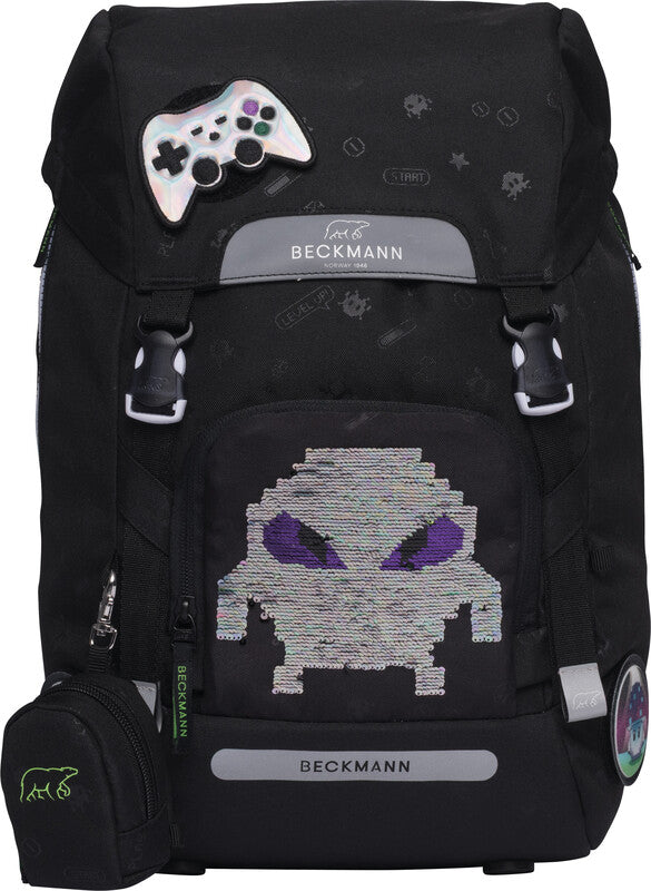 Beckmann Classic Schulrucksack 1st – Pixel – 24,0×37,0×25,0 cm – aus recycelten PET-Flaschen