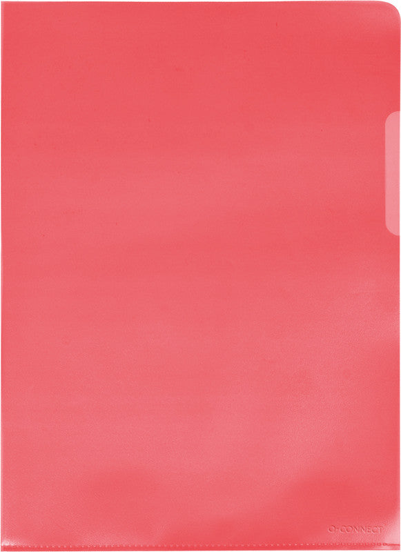 Q-CONNECT Sichtmappe A4 – Rot, Polypropylen, 120 µm, 100er-Pack