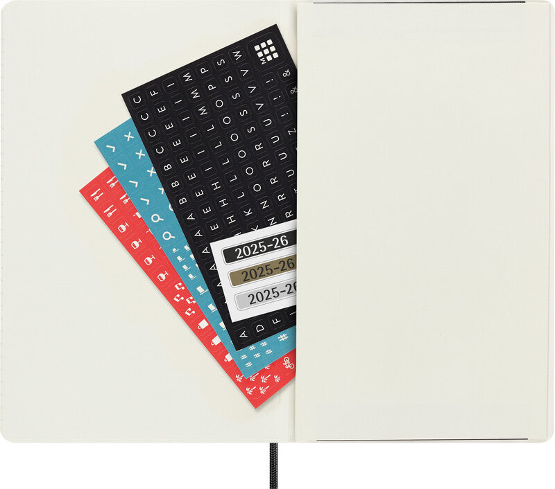 Moleskine Softcover Schüleragenda – 1 Woche pro Seite, gebunden, 13 × 21 cm, 18 Monate Juli–Dezember, schwarz, FSC