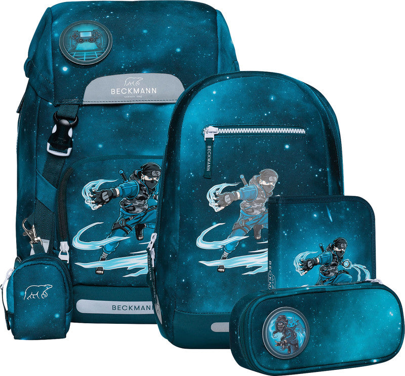 Beckmann Classic Schulrucksack 1st – 6-teilig – Ninja Master – mit Leuchteffekt