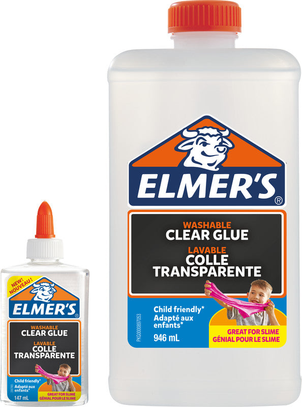 Elmer's Bastelkleber – 147 ml – trocknet transparent, auswaschbar – für Slime