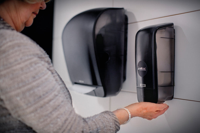 Katrin Handtuchrollenspender Inclusive System schwarz – für Handtuchrollen mit Hülse – 335 × 403 × 216 mm
