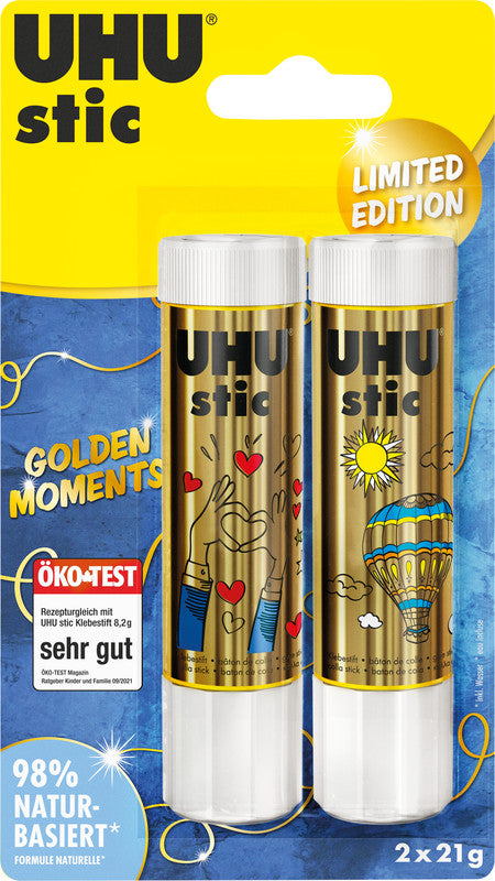 UHU Klebestift – stark, transparent, lösemittelfrei, 21 g, für Papier, Karton, Etiketten und mehr