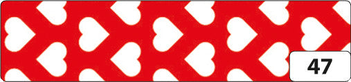 Folia Washi Tape – wiederablösbar, beschriftbar, Papier, 15 mm × 10 m, rote Herzen