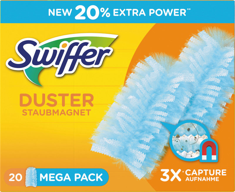 Swiffer Nachfüllpackung Reinigungstücher – für Swiffer Staubmagnet, gelb, 20 Stk.