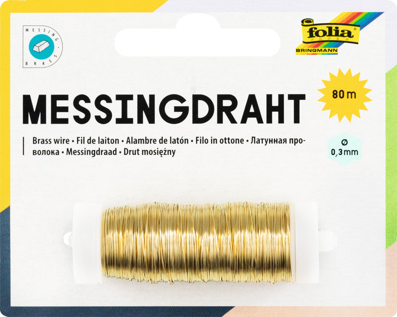 Folia Draht – gold – 80 m, Ø 0,3 mm, Messing