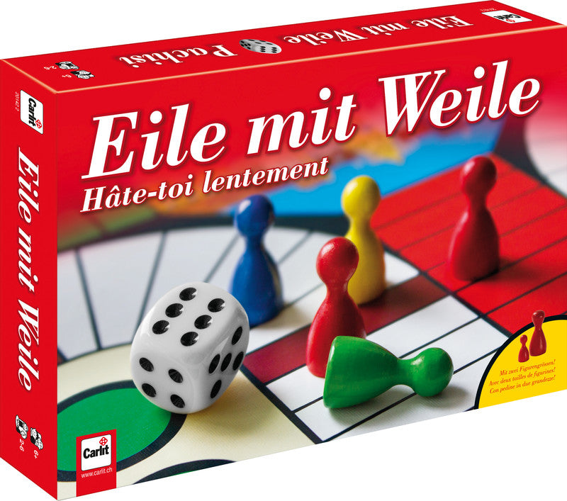 Carlit Brettspiel Eile mit Weile – 2–6 Spieler, ab 6 Jahren, mehrsprachig, 335 × 55 × 230 mm, Karton, mehrfarbig
