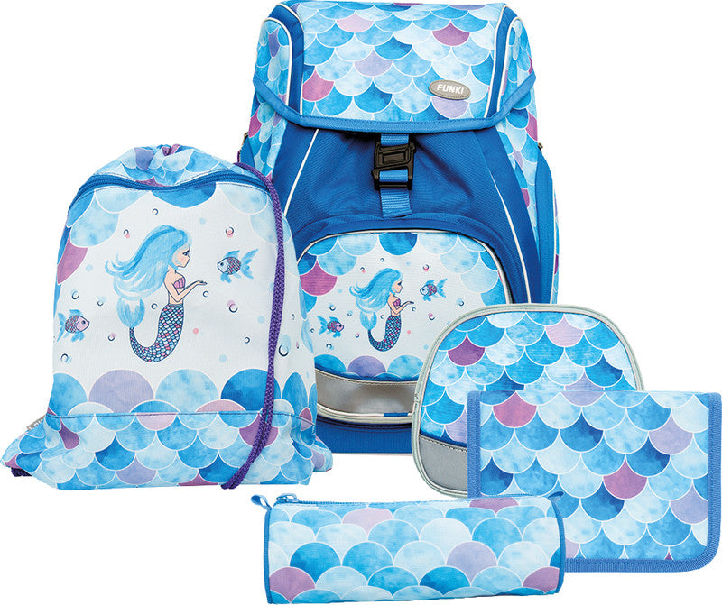 Funki Schulrucksack-Set Flexy-Bag – 5-teilig – Meerjungfrau