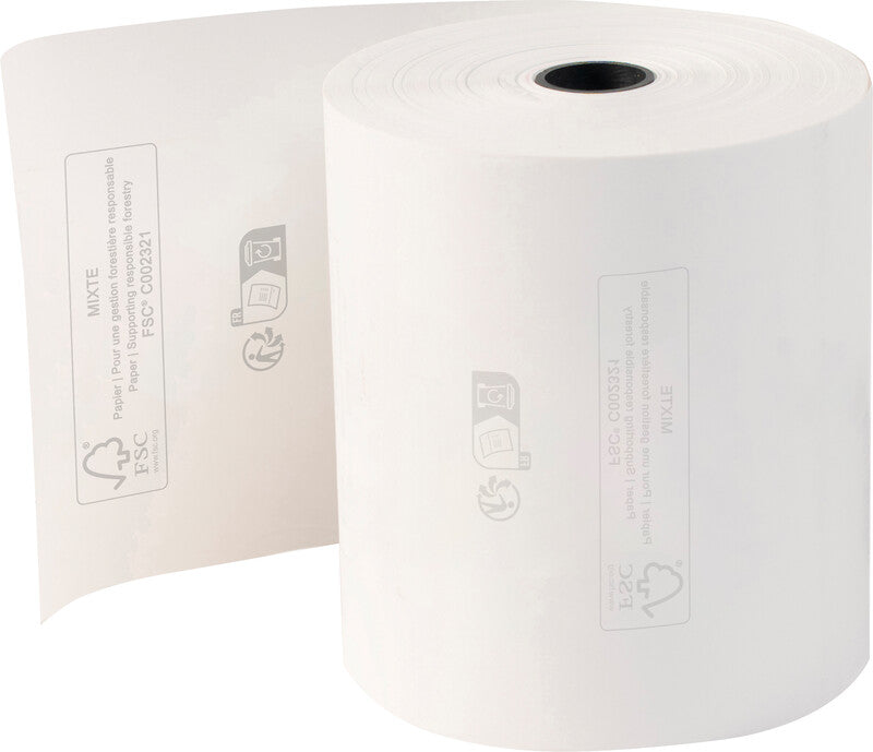 Exacompta Thermorolle 80 × 72 × 12 mm, 76 m, 52 g/m², phenolfrei, weiss
