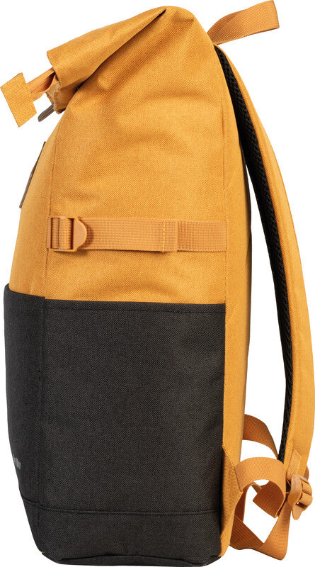 Bestway Notebook-Rucksack Campus Style Roll-Top – Polyester – Ocker/Schwarz, 260 × 500/600 × 160 mm