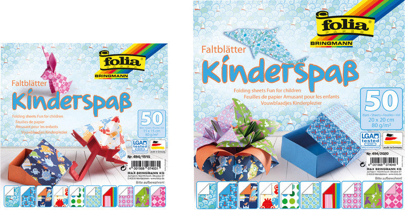 Folia Faltblätter – 150 × 150 mm – 80 g/m² – sortiert – 50 Blatt