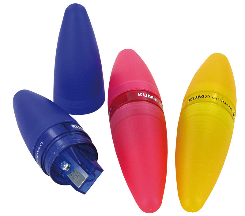 Kum Spitzer – manuell, 1-Loch, mit Behälter, für Blei- & Buntstifte Ø 8 mm, Kunststoff, assortiert