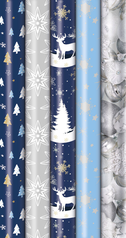 Zoewie Geschenkpapier Rolle Cool Vibes – Weihnachten – 80 g/m2, Papier – 700 × 2000 mm