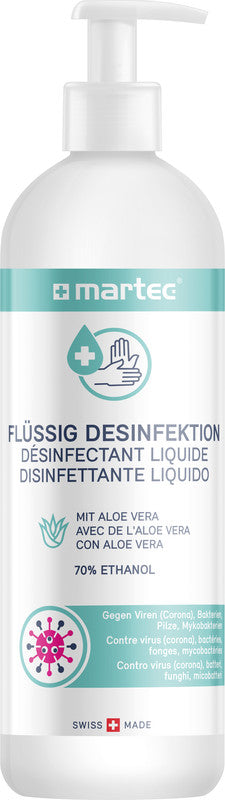 MARTEC Händedesinfektionsmittel – Kunststoff, Weiss, 38 × 172 × 38 mm, 100 ml, Spray, Hautverträglich