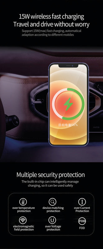 Kfz-Ladehalterung – MagSafe – Lüftungsschlitz – 7,5–15 W – für iPhone 12 – Schwarz