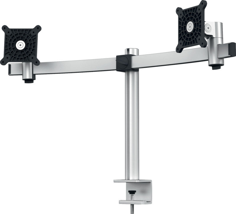 Durable Monitorhalterung, 2 Monitore, Tischklemme, bis 27", VESA 75 × 75/100 × 100 mm, höhenverstellbar