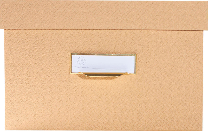 Exacompta Office by Me Archivschachtel A4+ – mit Griffloch, stapelbar, beige, Karton, 3er Set