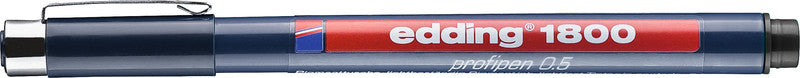 Edding 1800 Fineliner 0,5 mm – schwarz – wasserfest, dokumentenecht