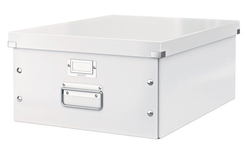 Leitz Click&Store Aufbewahrungsbox B 369 × H 200 × T 482 mm – für A3, mit Deckel, stapelbar, weiss, Karton