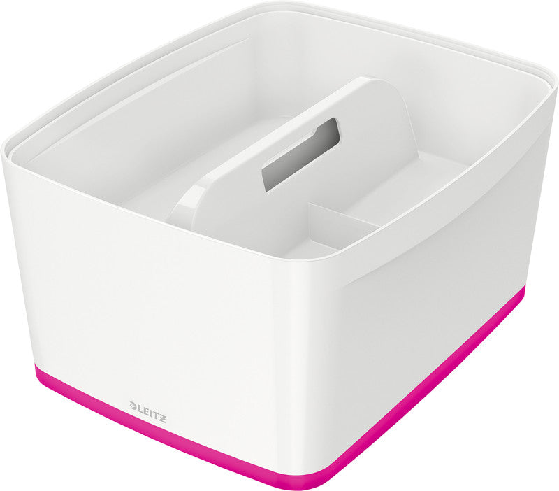 Leitz Aufbewahrungsbox – Kunststoff, weiss/pink, 31,8 × 19,8 × 38,5 cm