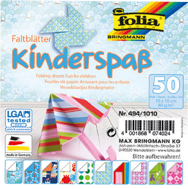 Folia Faltblätter – 100 × 100 mm – 80 g/m² – sortiert – 50 Blatt