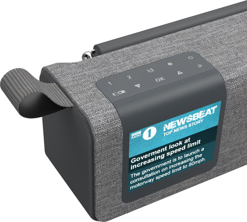 Hama DR200BT Tragbares Radio – DAB+/UKW, Bluetooth, Netz/Akku, Grau