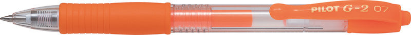 Pilot G-2 Gelschreiber – Neonorange, 0,7 mm, für dunkles Papier, Druckmechanik, nachfüllbar