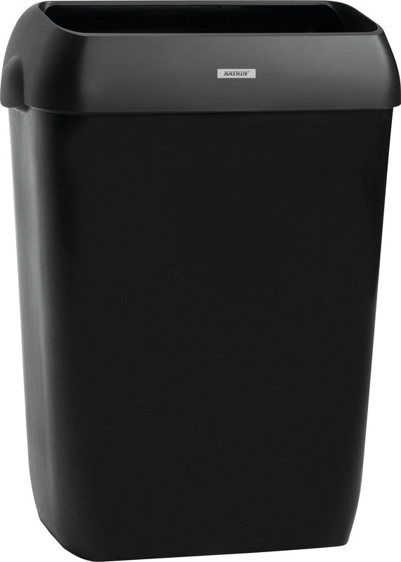 Katrin Abfallcontainer – 50 l – mit Deckel – Kunststoff, schwarz – B × H × T 420 × 575 × 280 mm