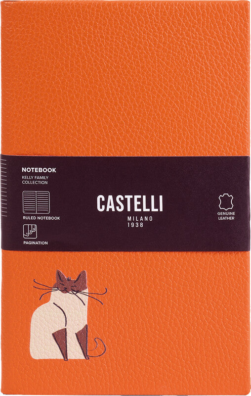 Castelli Notizbuch – A5 – liniert – 192 Seiten – 80 g/m² – gebunden, Lesezeichen, Leder