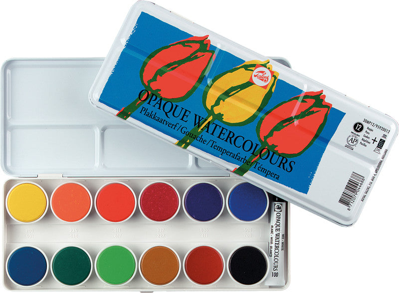 Talens Deckfarbkasten – Set – 12 Farben, sortiert, inkl. Deckweiss