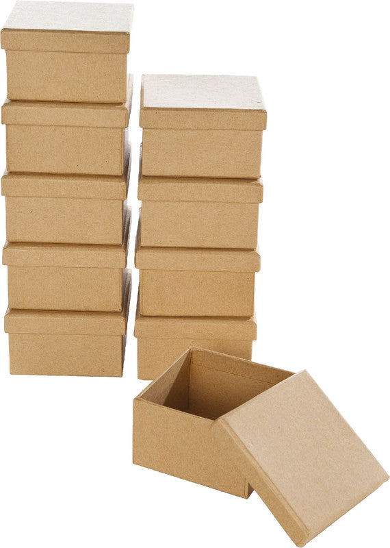 Folia Mini-Kartonboxen – natur – 75 × 45 × 75 mm, 10 Stück
