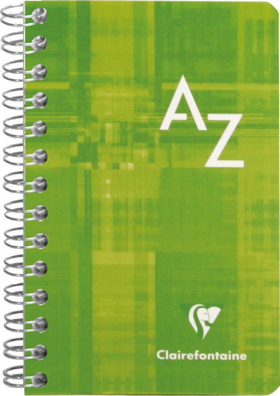 Clairefontaine Spiralheft A7, Register A–Z, kariert 5 mm, Karton, 50 Blatt, 90 g/m² – farbig sortiert