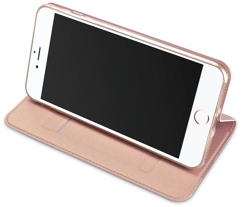 Dux Ducis Booklet-Hülle – für Apple iPhone 6 Plus–8 Plus – Roségold – mit Kartenfach, Magnetverschluss