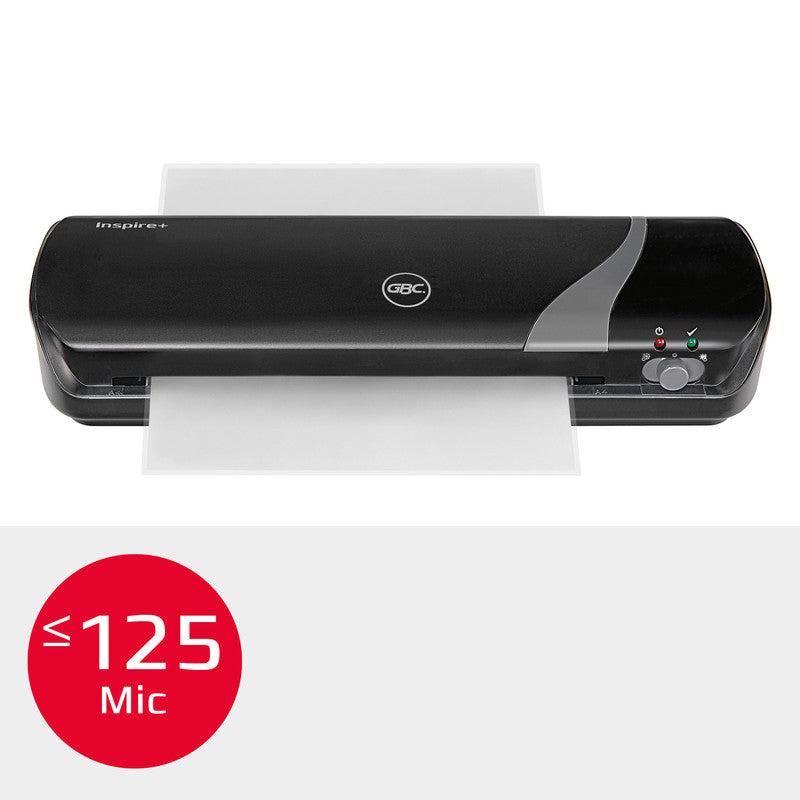 GBC Inspire+ Laminiergerät A4 – 2 Rollen, 75–125 µm, Kaltlamination, Aufheizzeit 4 Min., 250 mm/min, Schwarz