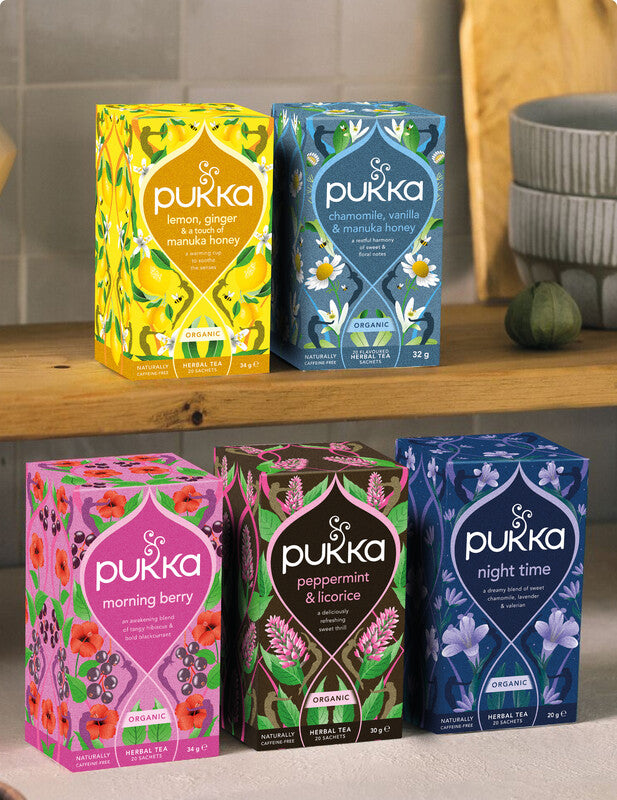 Pukka Teebeutel – Kamille, Vanille & Manuka Honig – Kräutertee, Bio, kompostierbar – 20 Beutel