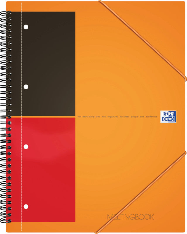 Oxford Collegeblock, Spiralbindung, 80 Blatt, 4-fach gelocht, perforiert, 80 g/m² – Orange, für SCRIBZEE App
