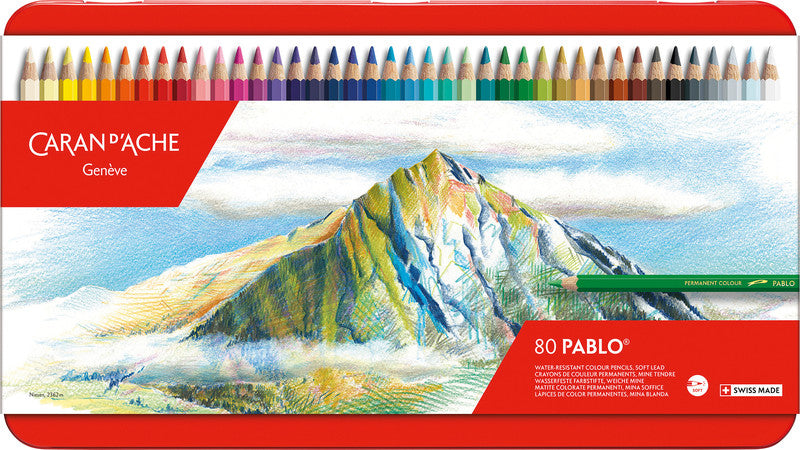 Caran d-Ache Caran d'Ache Buntstifte – 80 Farben, im Metalletui, Ø 3,8 mm, FSC