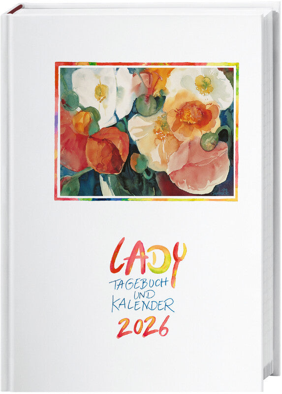 Heye Lady Agenda – 1 Woche/1 Seite, Gebunden, A5, 2026, Mehrsprachig, Weiss, Blumen, FSC