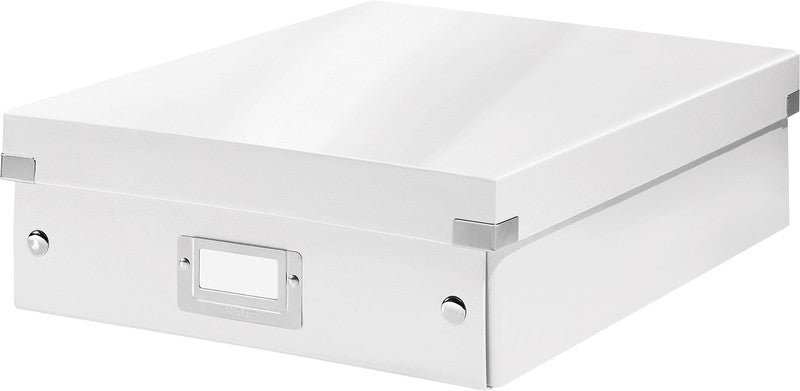 Leitz Click&Store Aufbewahrungsbox B 282 × H 40 × T 373 mm – mit Deckel, stapelbar, weiss