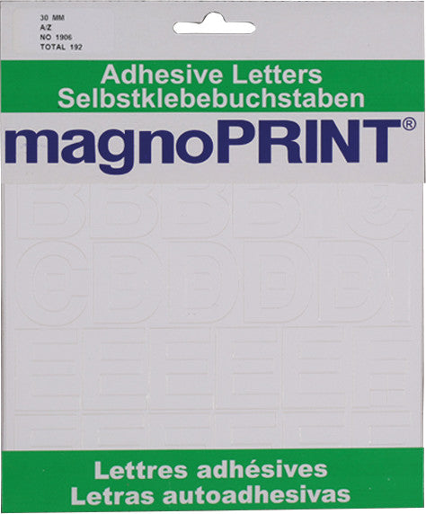Magnoprint Schuletiketten – Motiv Buchstaben und Zahlen – 30×30 mm, Folie, permanent haftend